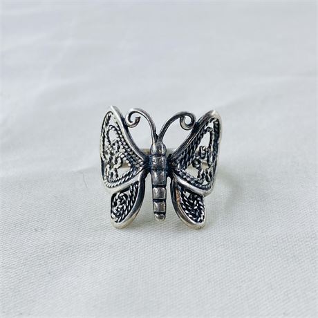 4g Sterling Butterfly Ring Size 9