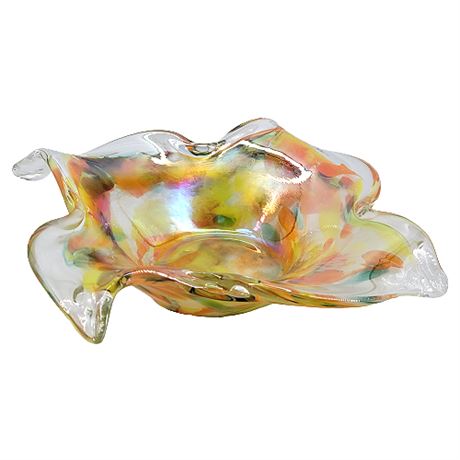 Heavy Murano Glass Centerpiece Bowl