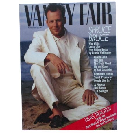 VTG Vanity Fair Magazine BRUCE WILLIS Cover ~ May 1988