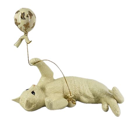 Vintage Lenox Porcelain "Captivation" Cat with Balloon Figurine
