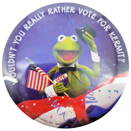 Vintage 1980 Henson Associates Kermit the Frog Hallmark Pin