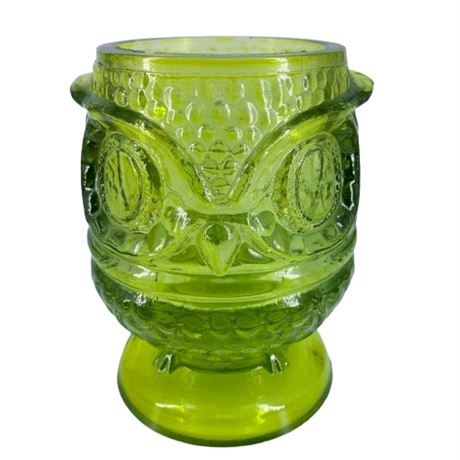 Green Glass Owl One-Piece Fairy Lamp