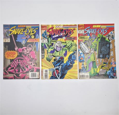 1990s Marvel GI Joe Snake Eyes lot of 3 comic books