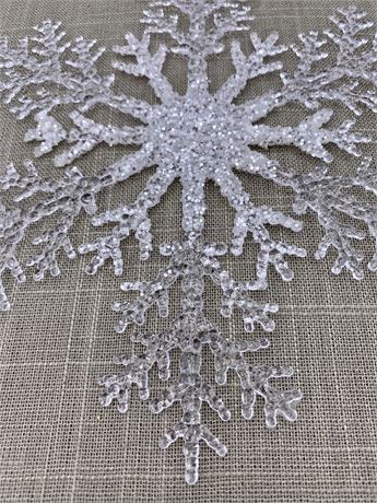 6 Large 8” Sparkling Snowflake Ornaments