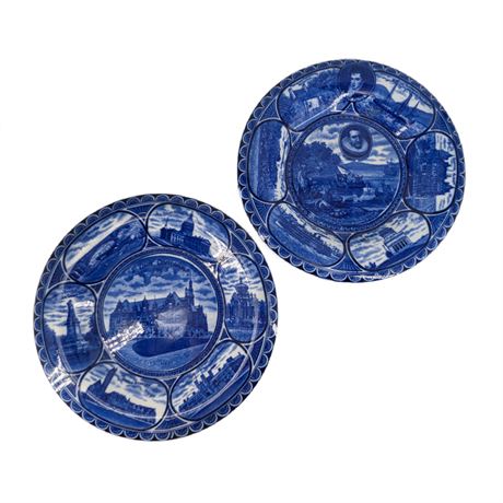 Set 2 Collector's Plates St. Louis + Landing Hendrick Hudson, Made England