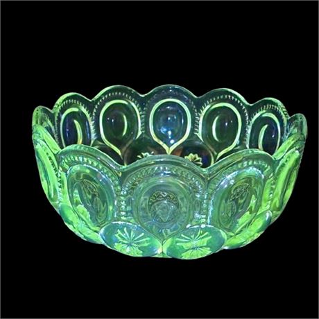 Vintage Moon and Stars Clear Glass Bowl UV Reactive