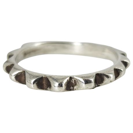 Sterling Silver Punk Rock Studded Band Ring, Sz 6.25