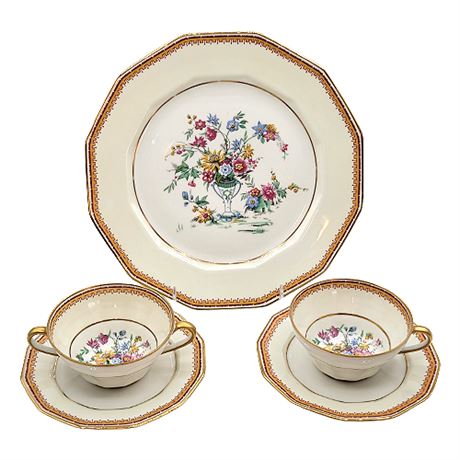 C. Ahrenfeldt Limoges for Wright Tyndale & Van Roden 5pc Place Setting
