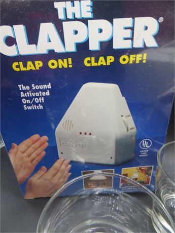 Clapper, Racoon in a Bag, Clock Radio & Bourbon Glasses