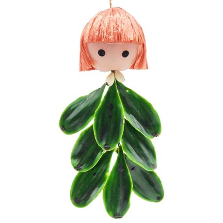 Vintage Japan Mistletoe Girl Ornament