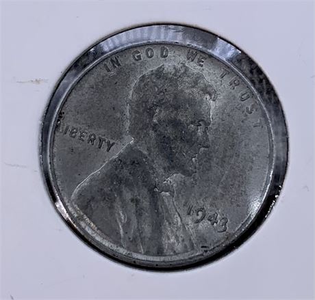 Ten 1943 Wartime Steel Wheat Penny Coins