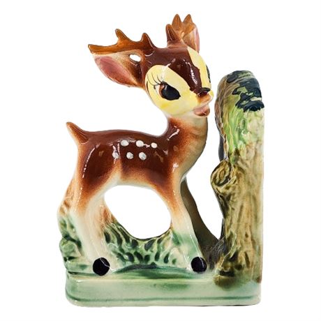 Vintage 40s/50s Ceramic Bambi Fawn Single Bookend