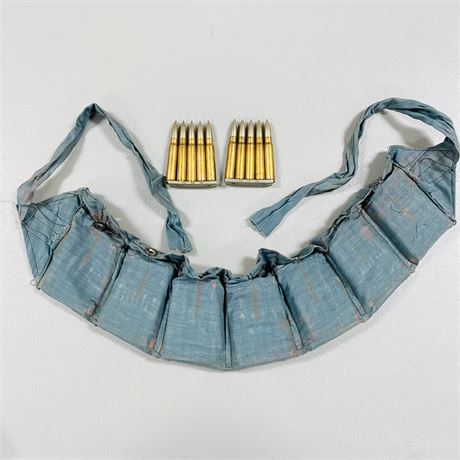 70 NOS War Surplus Bullets in orig Bandolier Rifle Rounds
