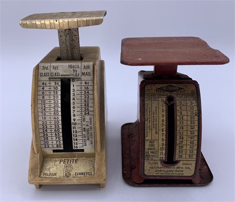 Two Vintage Postal Scales by Accurate & Petite