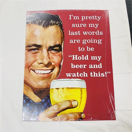 Beer Metal Sign 12.5x16”