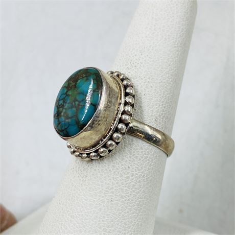 10.7g Sterling Turquoise Ring Size 7.5