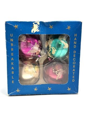 Vtg Santa's World Handpainted Unbreakable Ornaments - 4