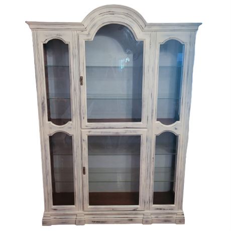 White Display Cabinet Bookcase w/ Glass Shelves