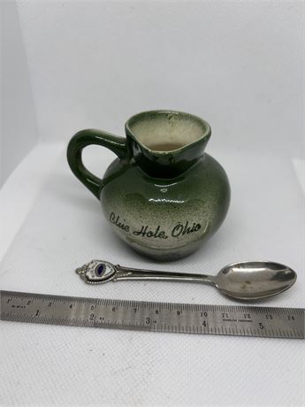 Blue Hole, Ohio Creamer & Sugar Spoon