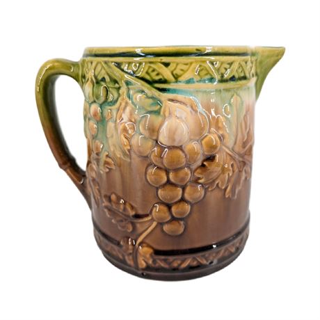 Antique Roseville Grape Vine Early Ware Majolica Green Brown