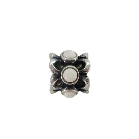 PANDORA 925 White Agate Bead Charm "Forget Me Not" 3.2gr
