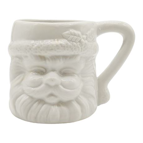 Vintage Monochrome Ceramic Santa Claus Coffee Mug