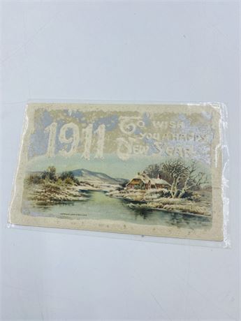 NOS w/ Stamp 1911 New Years Postcard