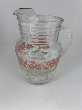 Large Glass Decorative Pitcher