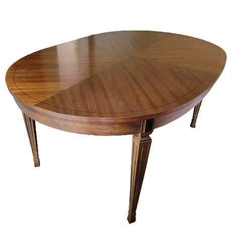 American of Martinsville Walnut Sunburst Extendable Oval Dining Table