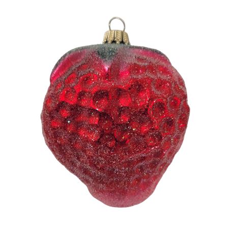 Vintage German Glass Strawberry Ornament