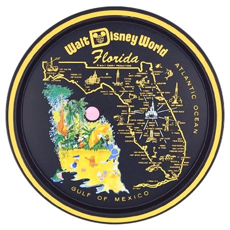 Vintage Walt Disney World Florida Metal Tray