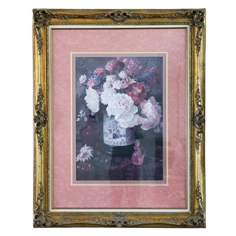 Framed Still Life Floral Vase Print