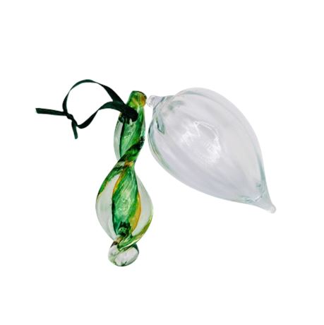 Two Handmade Glass Ornaments