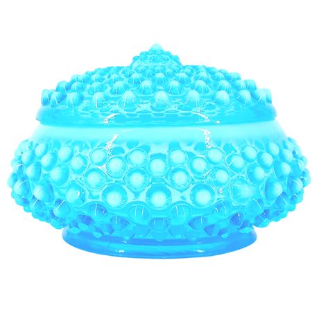 Fenton Hobnail Milk Glass Covered Dish