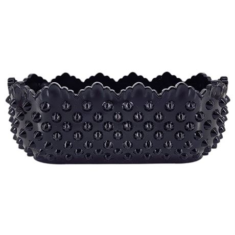 Vintage FENTON Black Amethyst Hobnail Planter