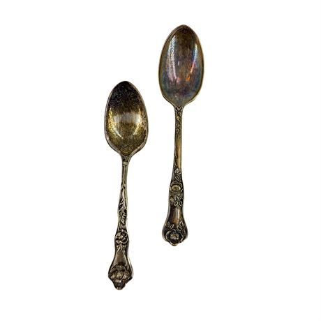 Pair of Silver-Plated Vintage Spoons