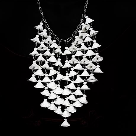 Vintage HOBE Cascading Bells Statement Necklace