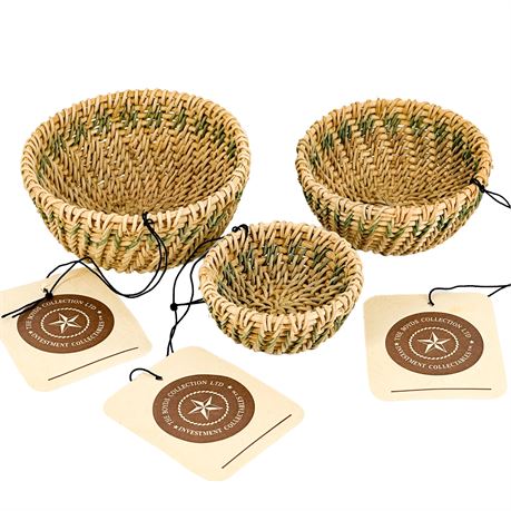 Vintage The Boyds Collection LTD Set of 3 Miniature Nesting Baskets
