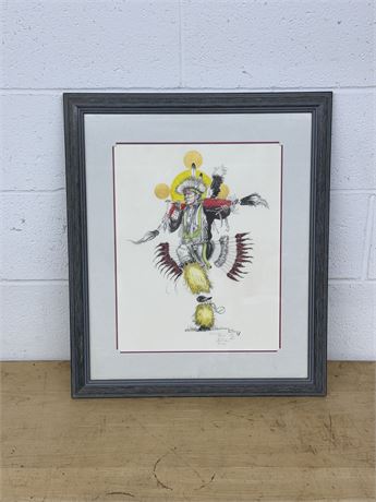 Native American Dancer in Traditional Regalia - Signed & Numbered