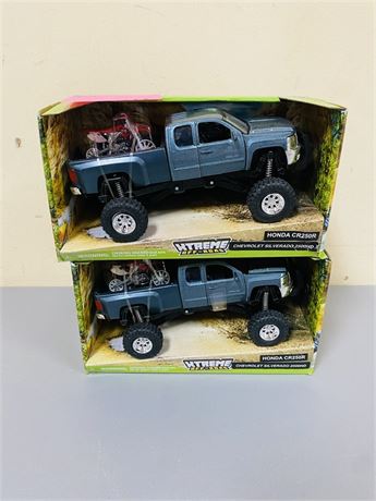 2 Xtreme Off-road Honda Dirtbike + Silverado Sets
