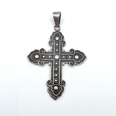 Large Sterling Silver Cross Pendant