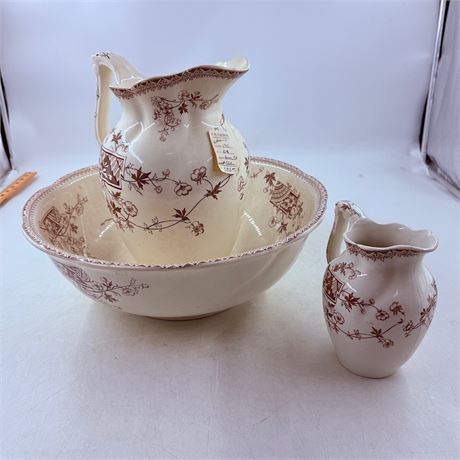 Antique Porcelain Wash Basin Set