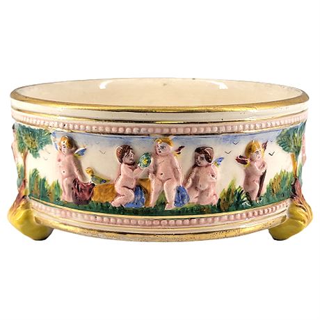 Vintage Capodimonte Ceramic Putti Dish Made in Italy