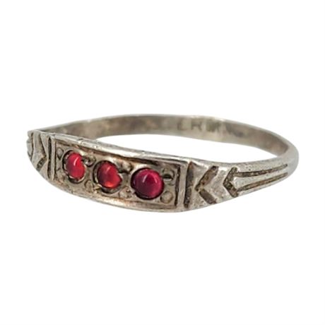 Antique Art Deco Sterling Silver Baby Ring, Sz 2.75