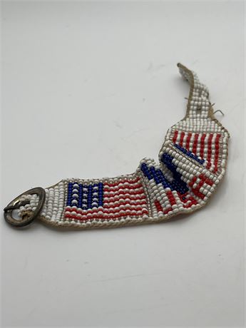American flag USA beaded friendship bracelet