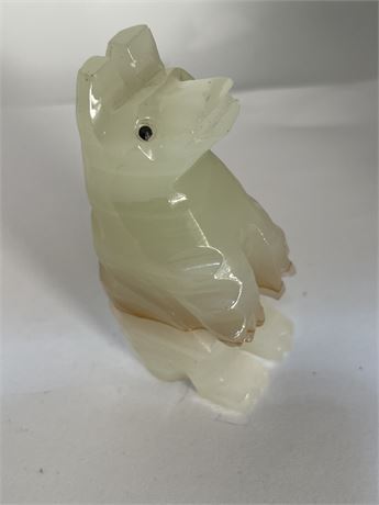 Hand carved onyx bear  3 inches tall