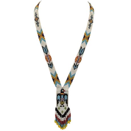 Native American Beaded Necklace with Bird