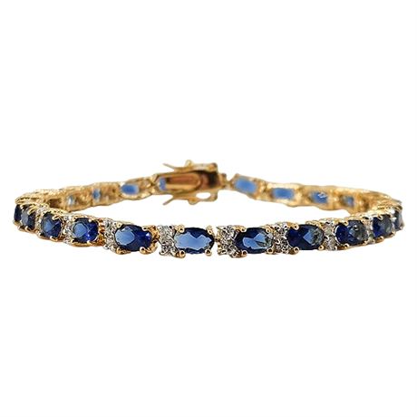 Vintage Faux Sapphire Tennis Bracelet