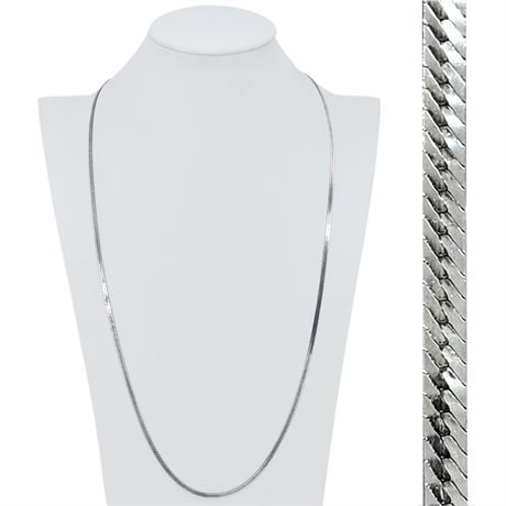 Vintage 30" ARROWHEAD Sterling Silver Herringbone Chain