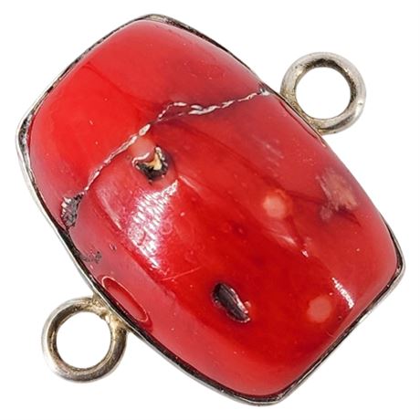 Sterling Silver Red Coral Pendant